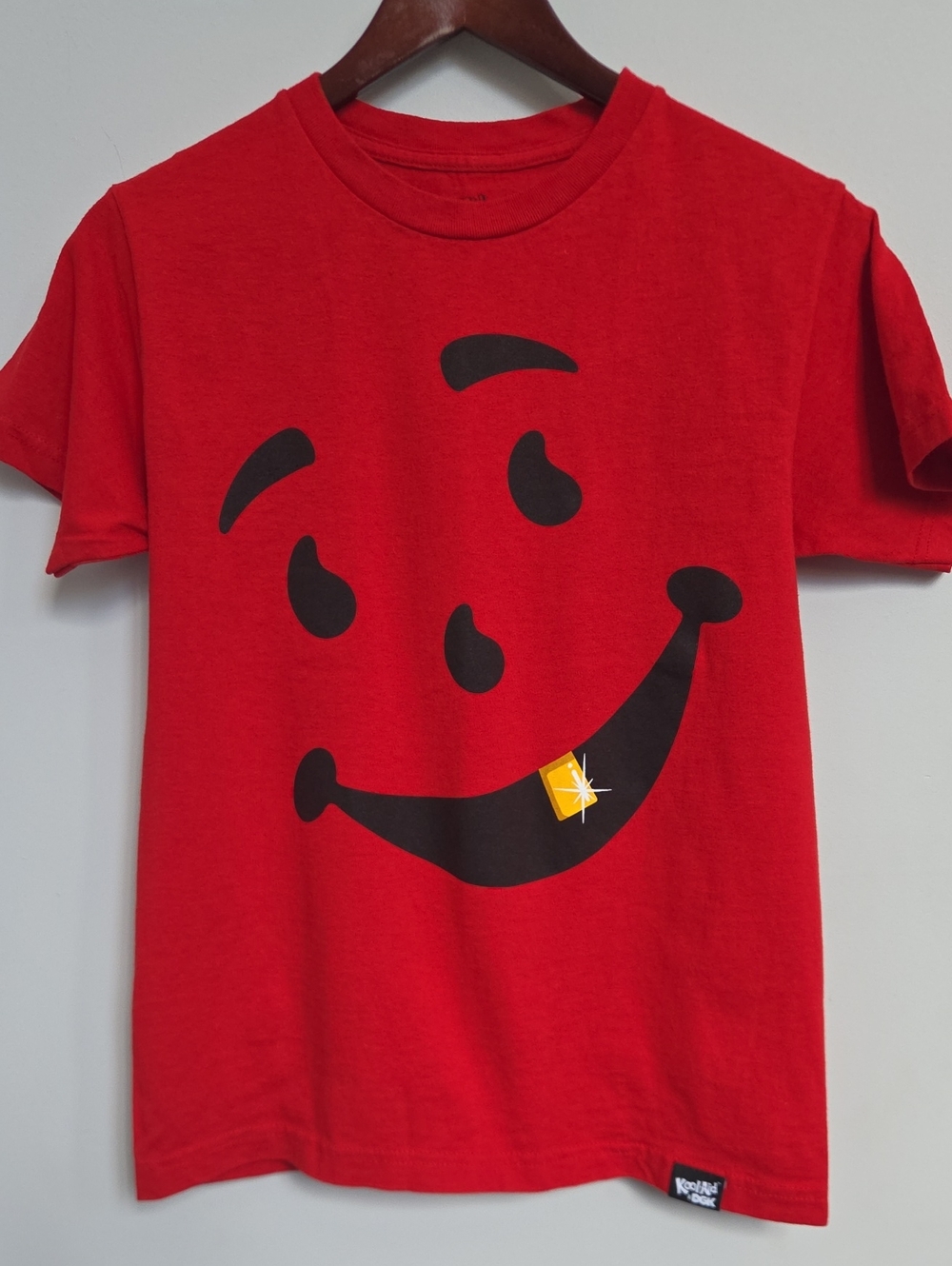 DGK x Kool Aid, Youth Red Short Sleeve Tee with Black Smiley Graphic Size Small